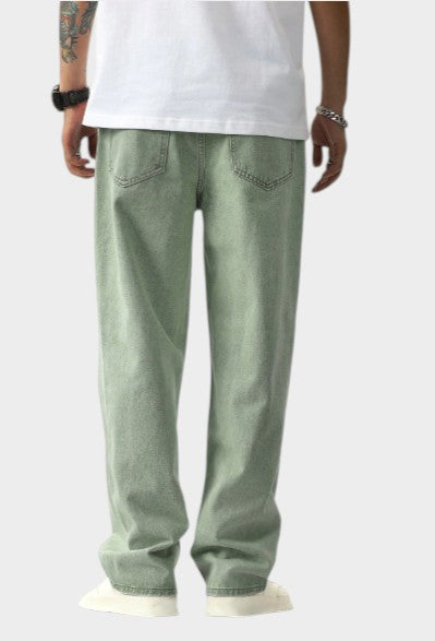 Men’s Light Grey Denim Classic Wide Leg Jeans