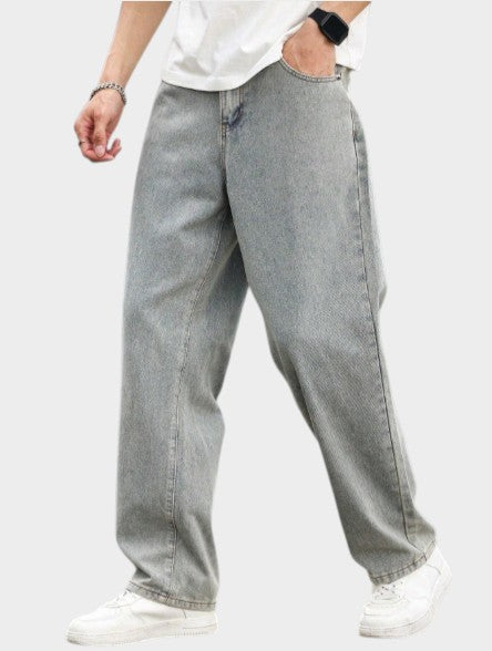 Men’s Dark Blue Wide Leg Relaxed Denim Jeans