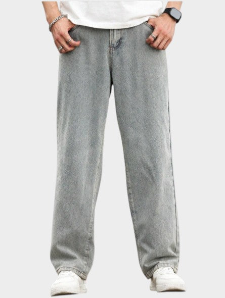Men’s Dark Blue Wide Leg Relaxed Denim Jeans