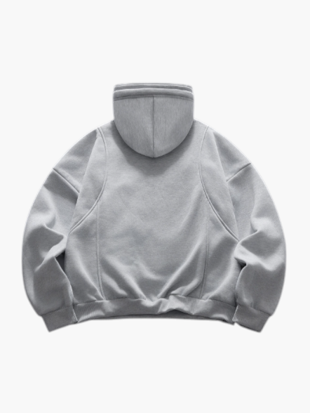 Men’s Light Grey Pullover Hoodie with Minimal Logo  Casual Regular Fit