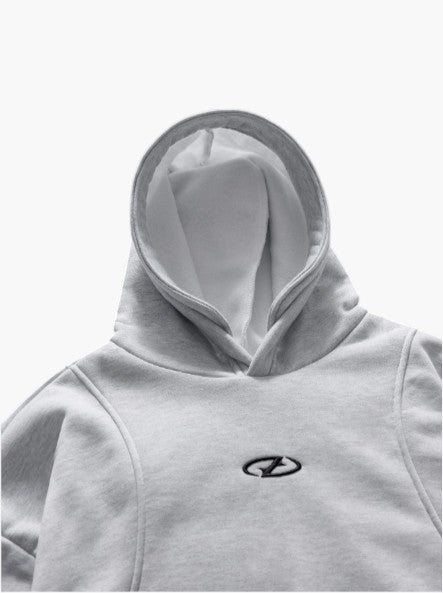 Men’s Light Grey Pullover Hoodie with Minimal Logo  Casual Regular Fit