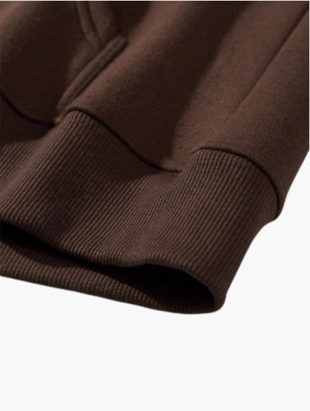 Men’s Brown Pullover Hoodie with Front Kangaroo Pocket