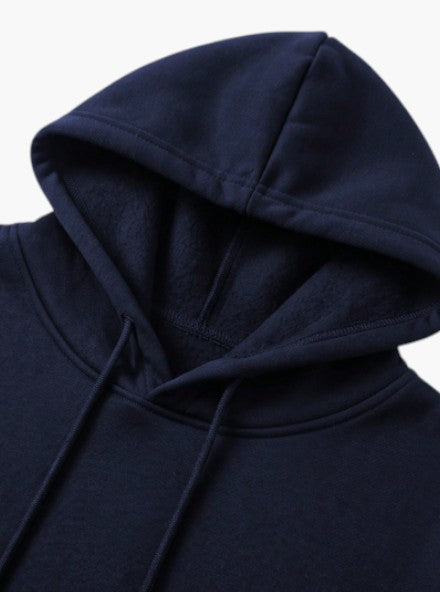 Navy Blue Japanese Tree Graphic Pullover Hoodie for Men