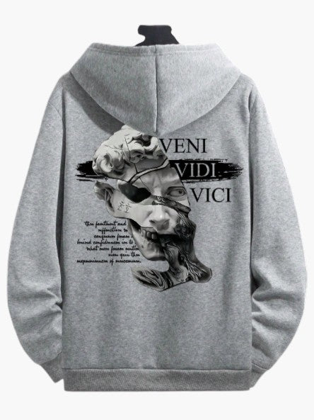 Men’s White Oversized Graphic Hoodie Premium Casual Streetwear Sweatshirt