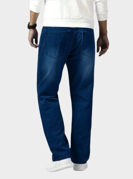 Men’s Dark Blue Relaxed Fit Denim Jeans