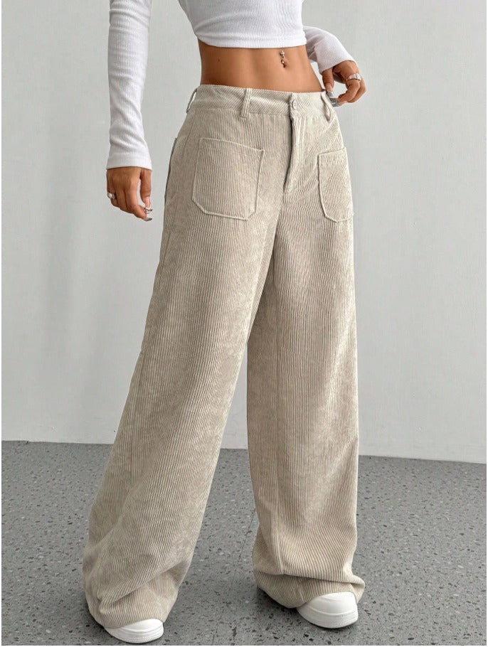Corduroy Casual Loose Straight Pants Women's Autumn/Winter Trousers