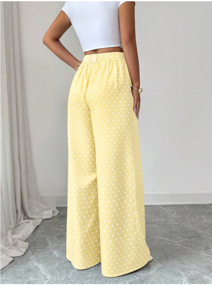 Casual Striped Wide Leg Pants Women's Pinstripe Smart Casual Trousers