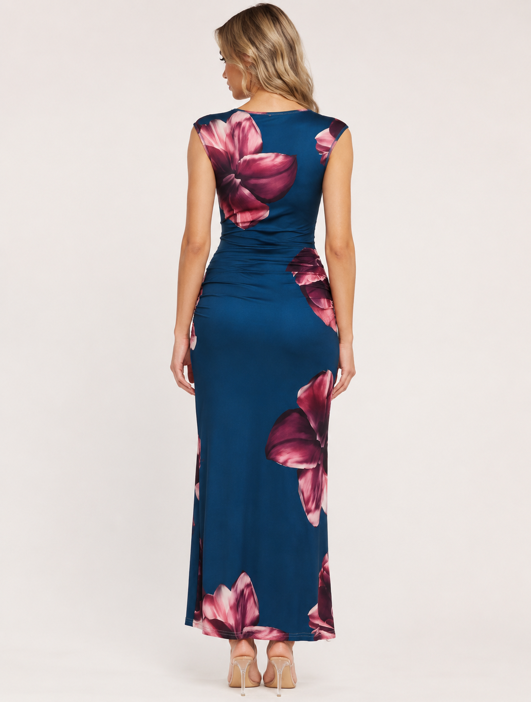 Women's Floral Print Sleeveless Maxi Dress – Elegant Round Neck Summer Holiday & Wedding Guest Dress