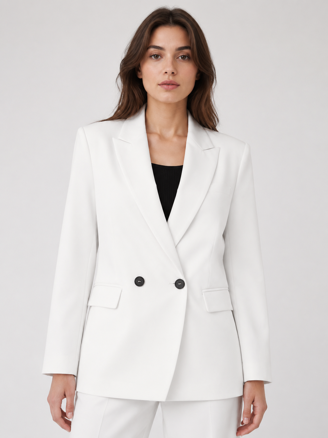 Women's Double Breasted Business Blazer Elegant Tailored Office & Casual Jacket
