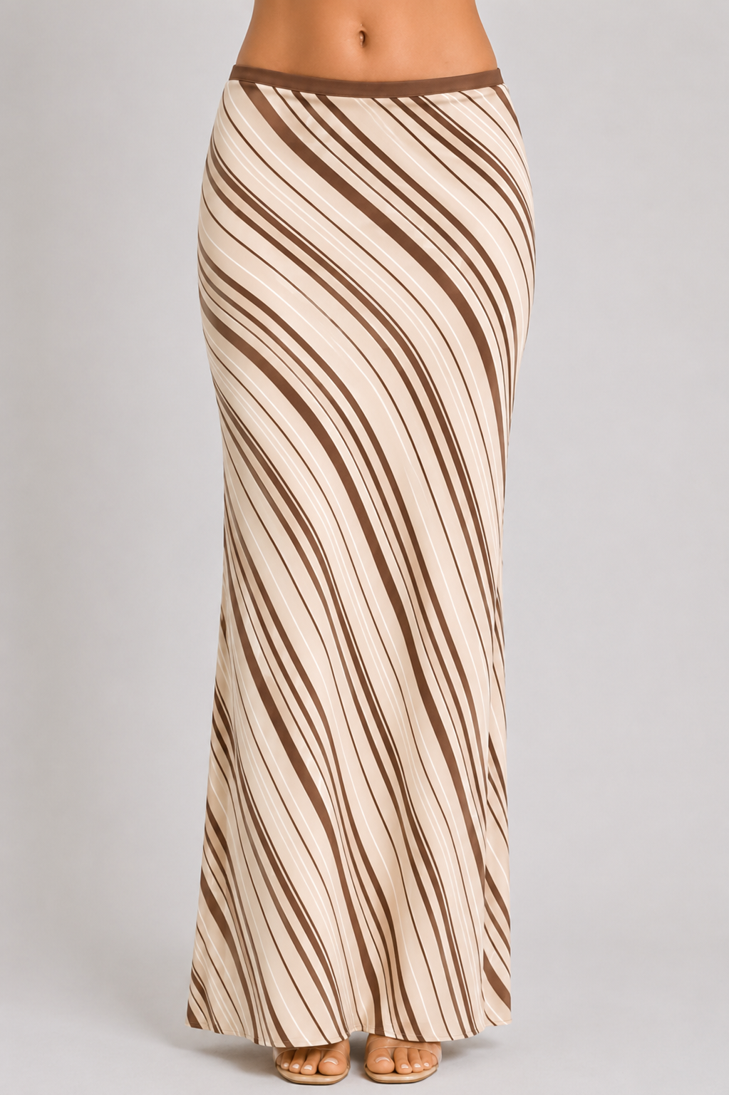 Women's Striped Mesh Fishtail Skirt Bodycon Holiday Maxi Skirt for Casual & Vacation Wear