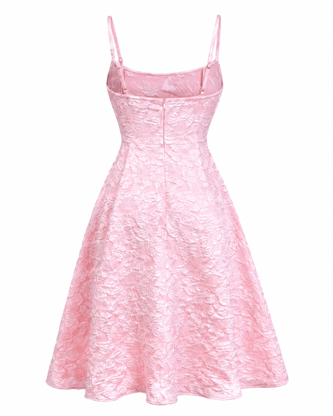 Blue Textured Midi Dress - Women's Elegant Sweetheart Neckline A-Line Summer Dress - Edin London
