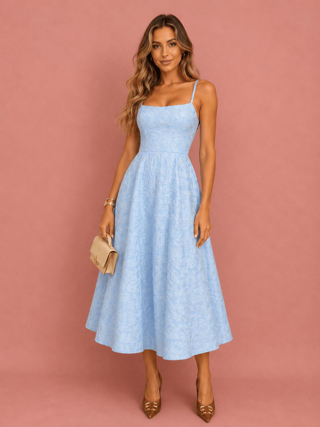 childrens 90s fancy dress Sakkas Womens Henley Neck Elbow Sleeves Long A-Line Summer dress with pockets L/XL / SM-504-A main image 1