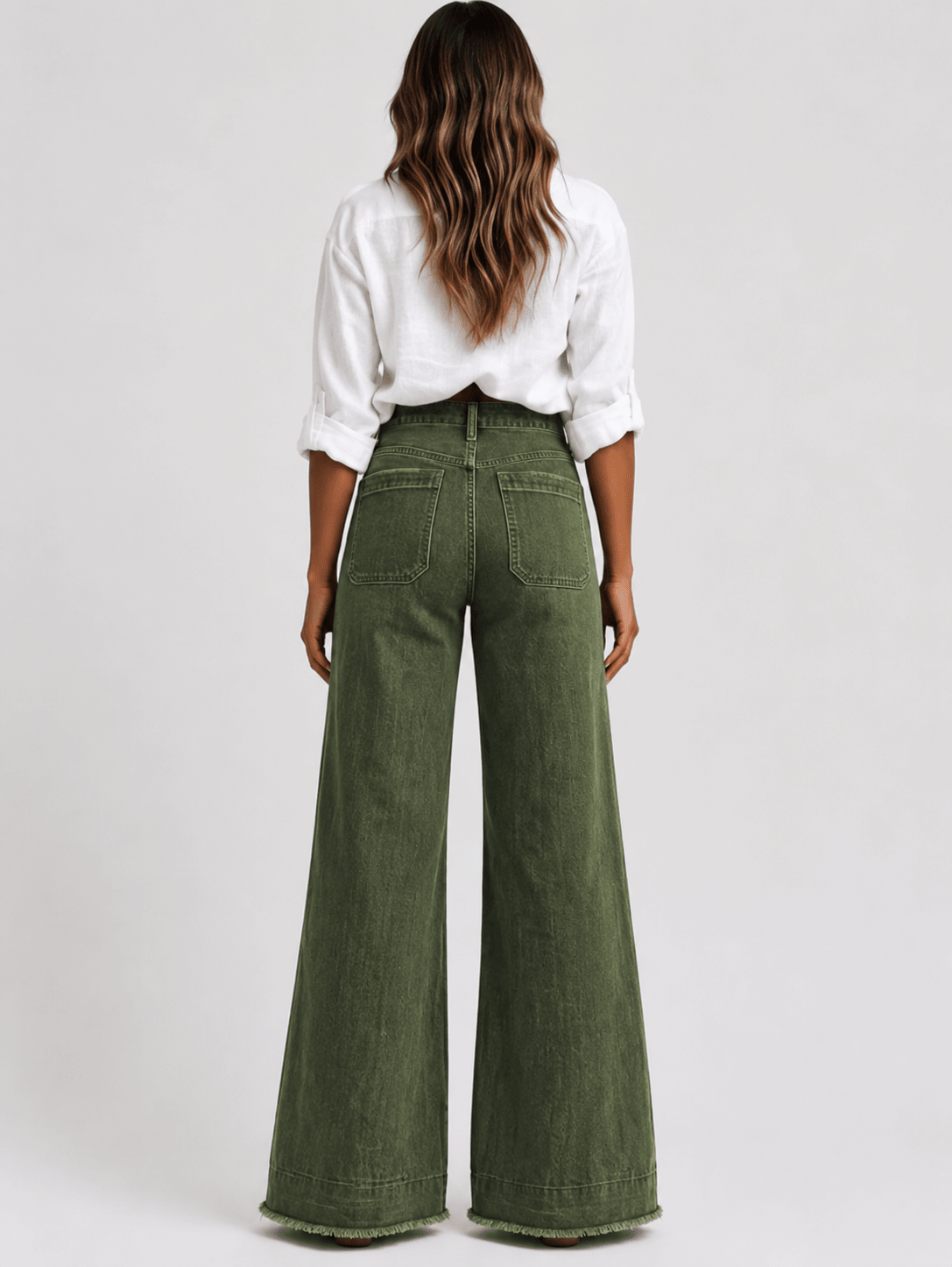 Bow Detail Wide Leg Jeans Women's Casual Loose Fit Denim Pants - Edin London