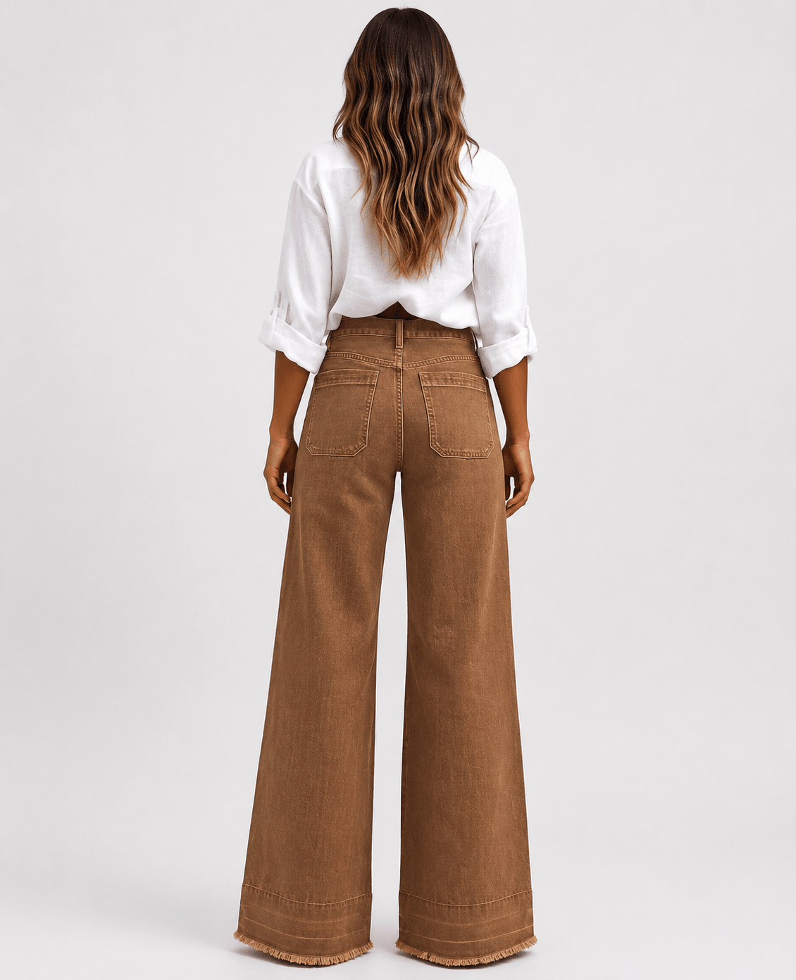 Bow Detail Wide Leg Jeans Women's Casual Loose Fit Denim Pants - Edin London