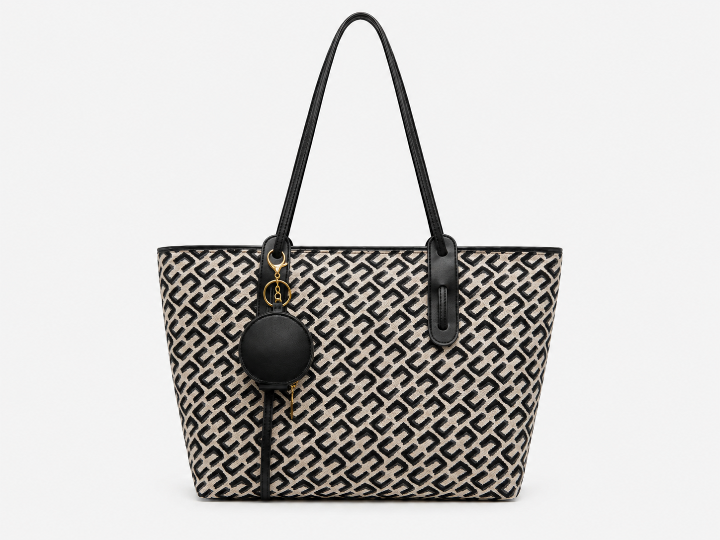 Women's Woven Pattern PU Leather Shoulder Bag Minimalist Large Capacity Everyday Handbag