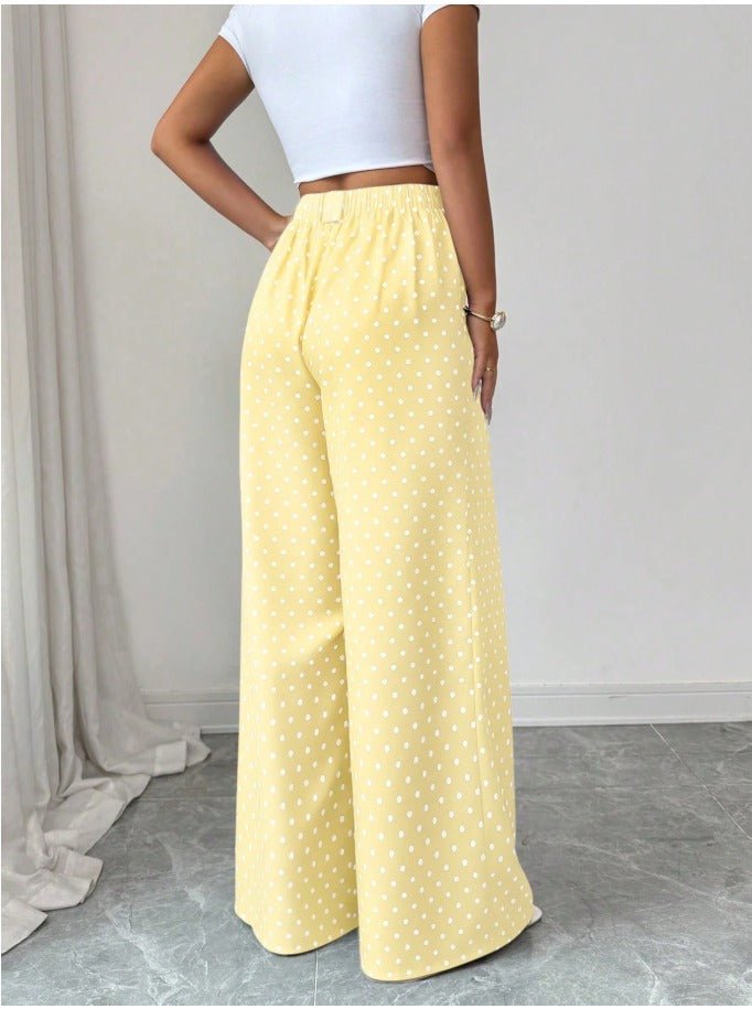 Casual Striped Wide Leg Pants Women's Pinstripe Smart Casual Trousers - Edin London