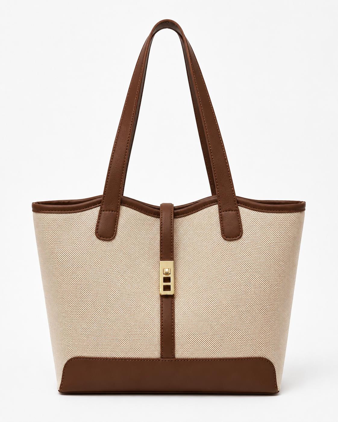 Women's Large Capacity Block Tote Bag Casual Zip-Top Shoulder Handbag for Work, Travel & Everyday Use
