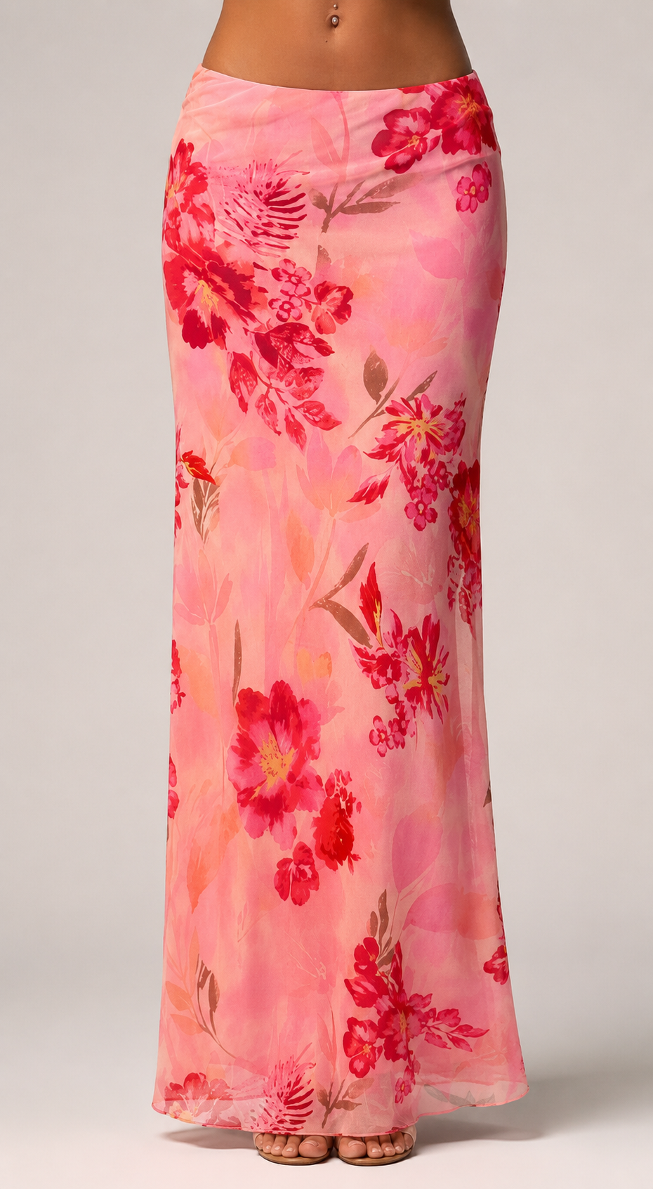 Women's Boho Floral Print Low Waist Maxi Skirt Holiday Beach Vacation Resort Wear