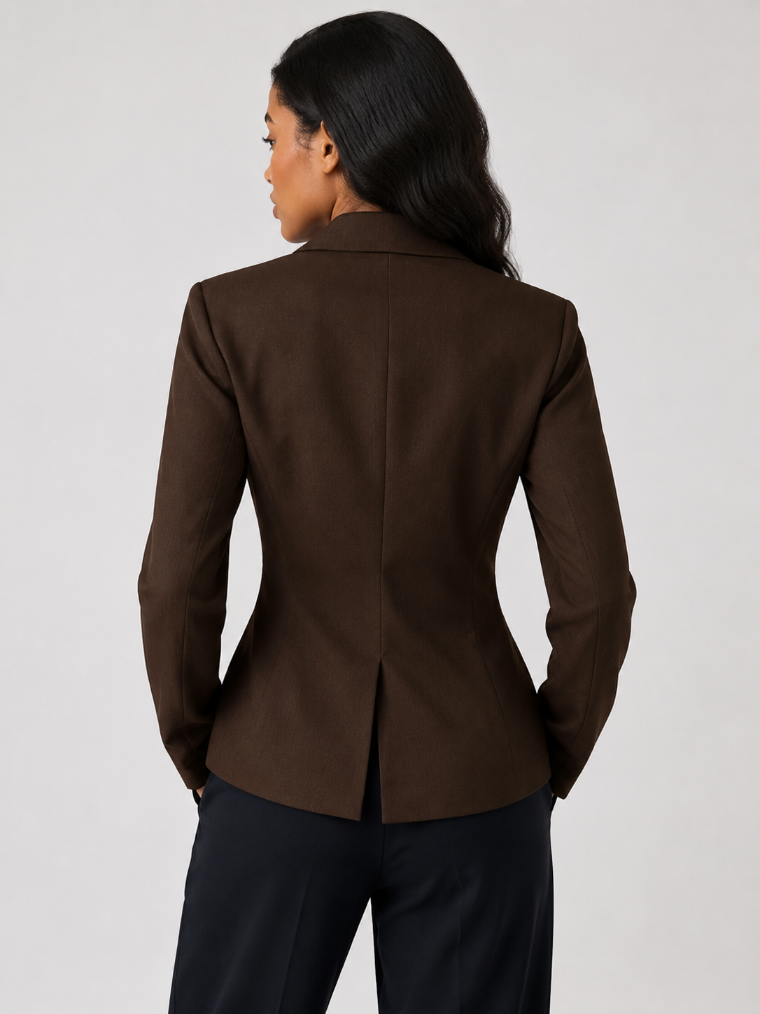 Women's Tailored Waist Blazer Elegant Office Business Casual Linen Blend Jacket