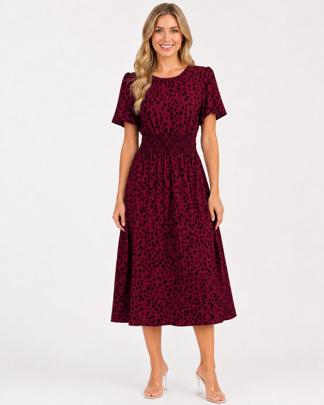Women's Floral Print Maxi Dress – Elegant Short Sleeve Round Neck Tie Waist Summer Holiday Dress