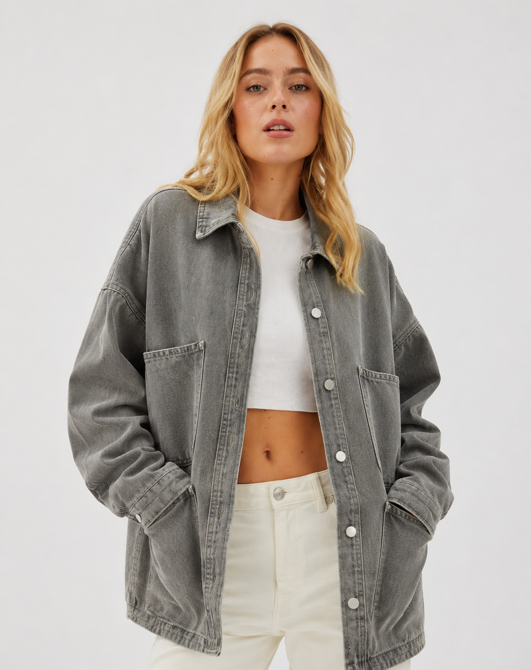 Women's Irregular Retro Mid Length Denim Jacket
