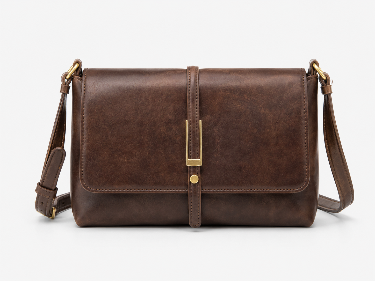 Women's Minimalist Square Flap Shoulder Bag Elegant PU Leather Crossbody Handbag for Work & Everyday Use