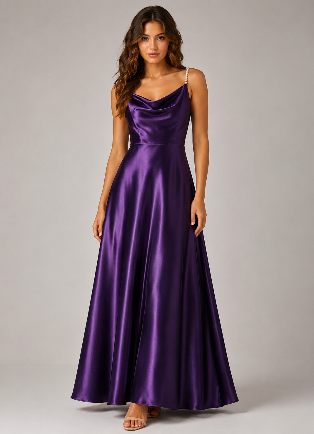Women's Satin Slip Maxi Dress Elegant Sleeveless Party, Bridesmaid & Wedding Guest Dress