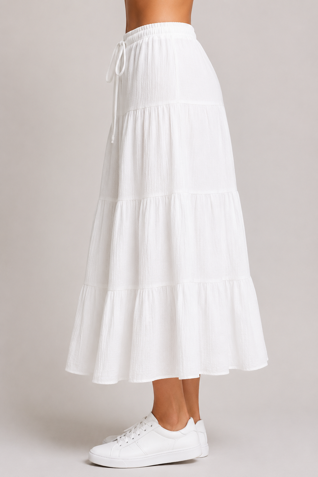 Women's Tiered Midi Skirt Casual High Waist Layered A Line Summer Vacation Skirt