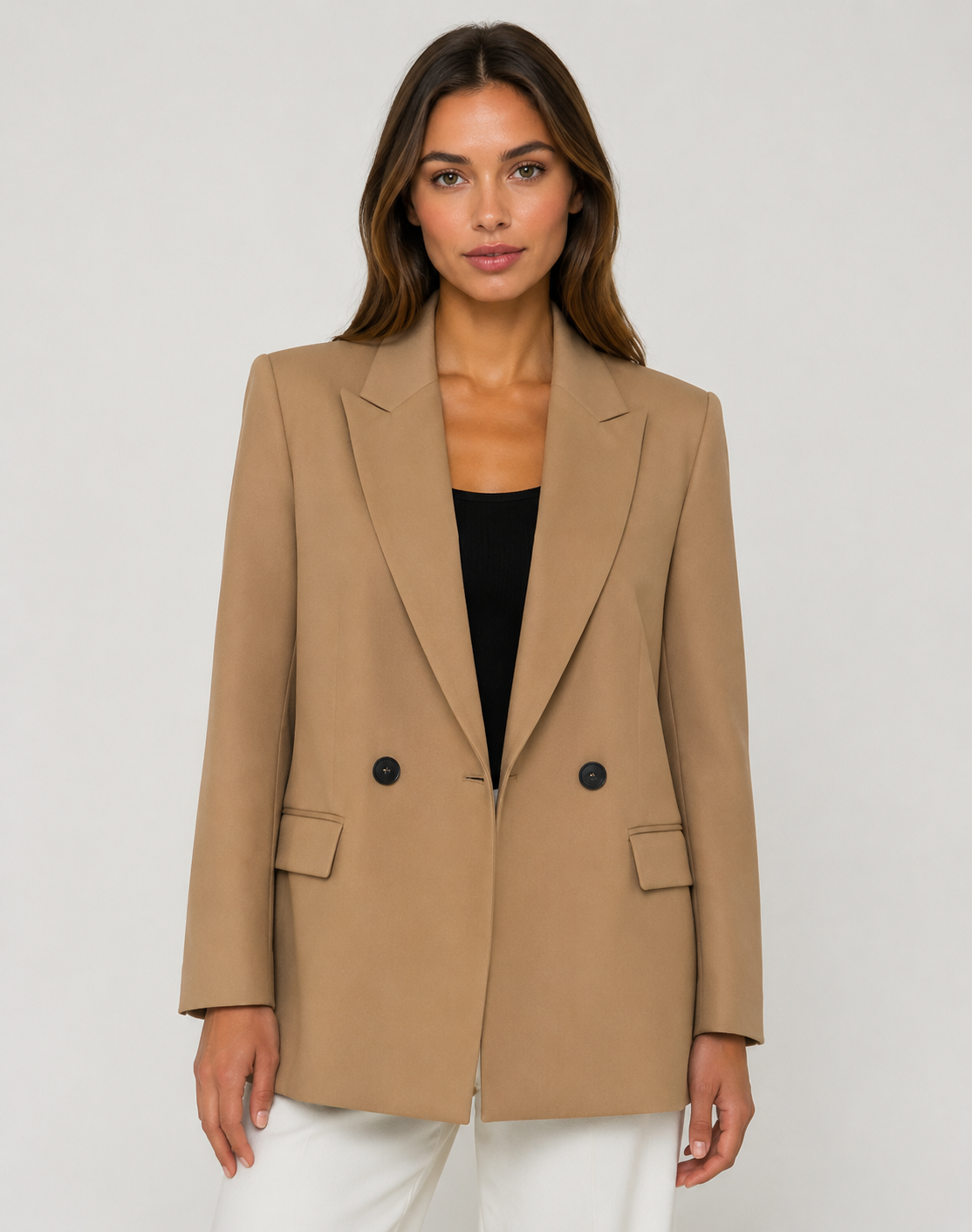 Women's Double Breasted Business Blazer Elegant Tailored Office & Casual Jacket