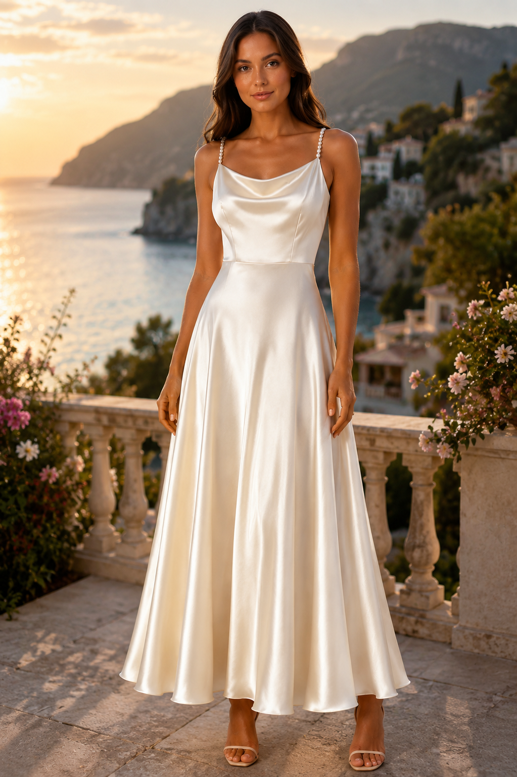 Women's Satin Slip Maxi Dress Elegant Sleeveless Party, Bridesmaid & Wedding Guest Dress