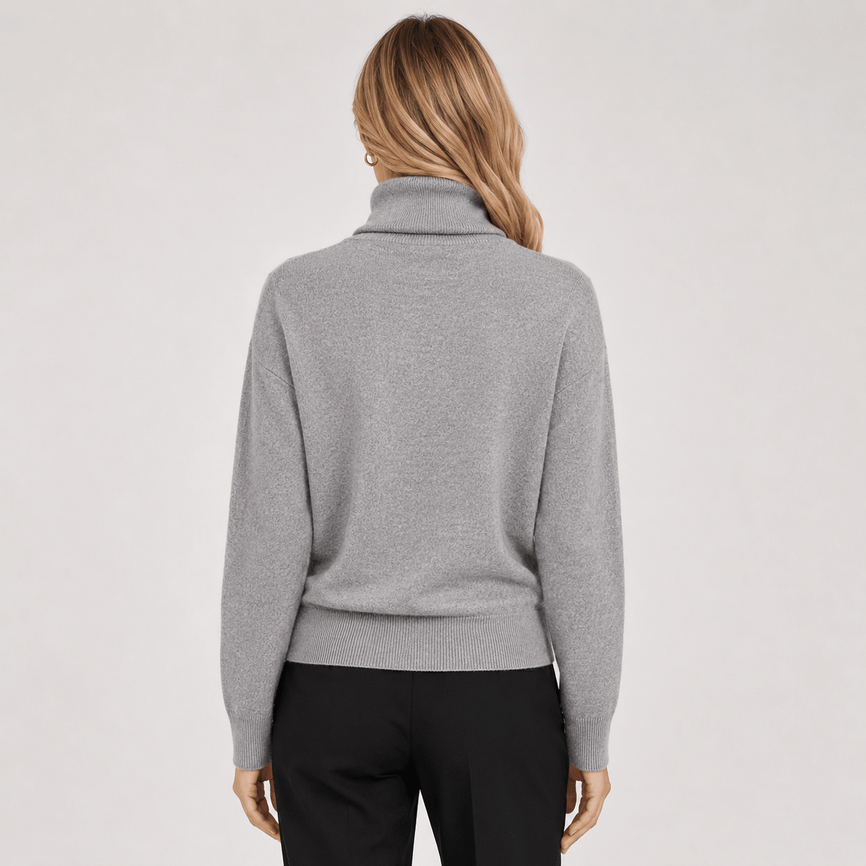 High Neck Glove Sleeve Knit Base Sweater – Slim Fit Elegant Long Sleeve Pullover - Edin London