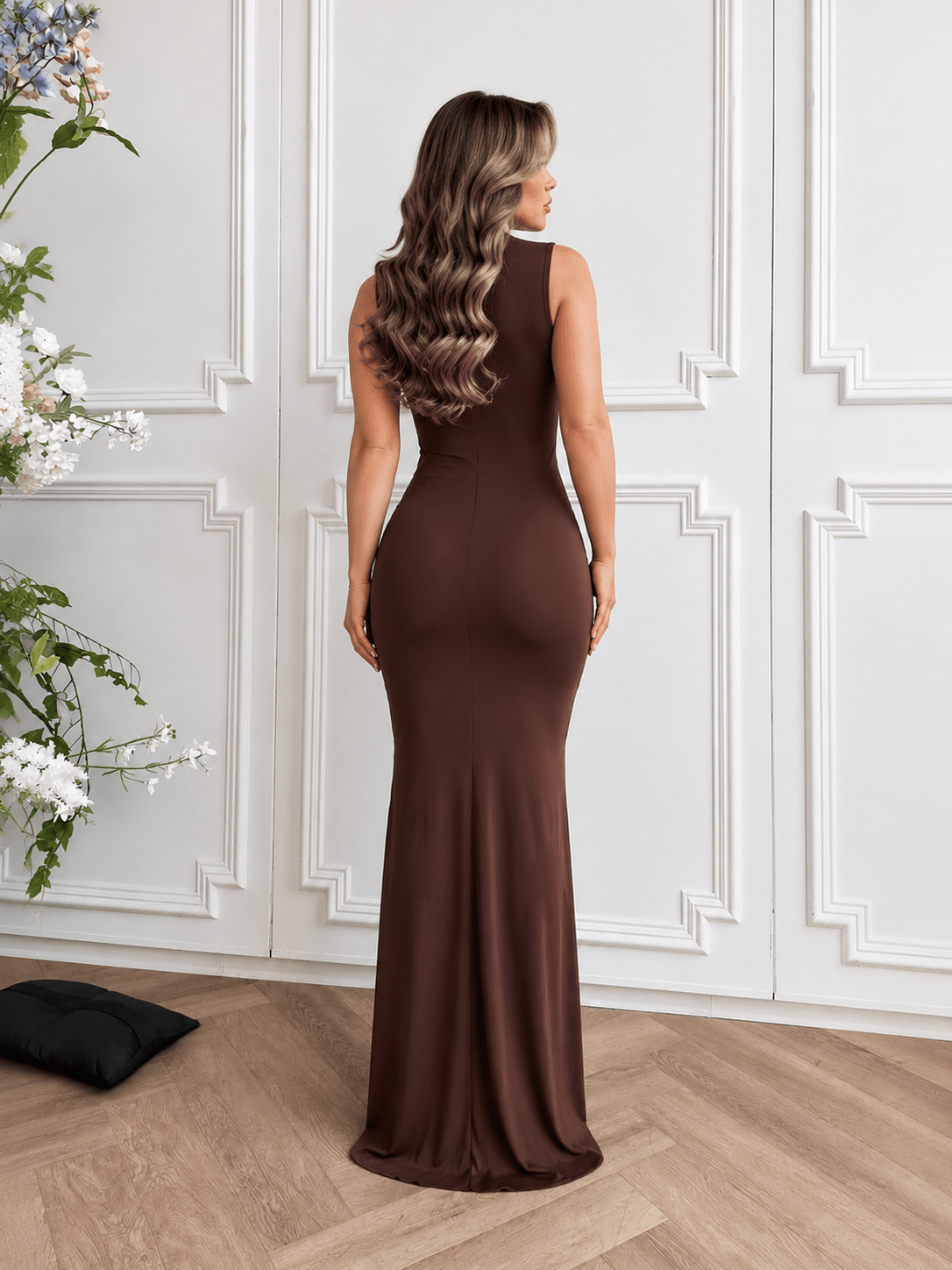 High-Waist Wrap Midi Dress | High-Waist Tie Dress - Edin London