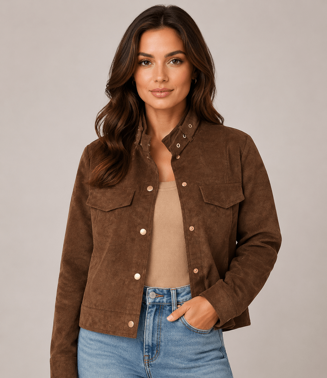 Lillie | Women Elegant Retro Suede Jacket - Edin London