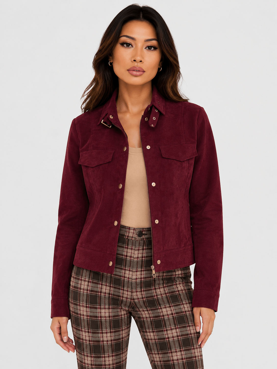 Lillie | Women Elegant Retro Suede Jacket - Edin London