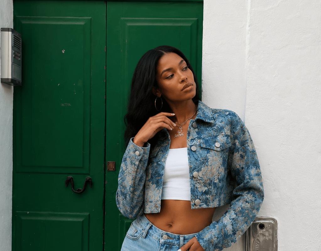Mayra | Woman's Abstract Cropped Cardigan Jacket - Edin London