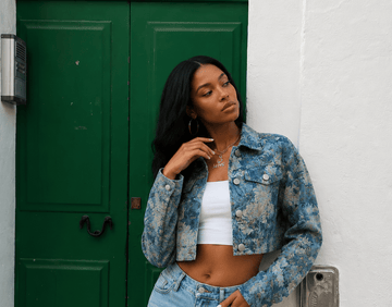 Mayra | Woman's Abstract Cropped Cardigan Jacket - Edin London