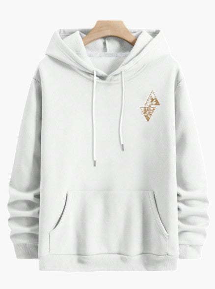 Men’s Black Graphic Hoodie Casual Oversized Pullover Sweatshirt - Edin London