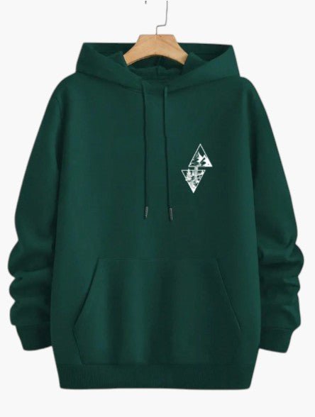 Men’s Black Graphic Hoodie Casual Oversized Pullover Sweatshirt - Edin London