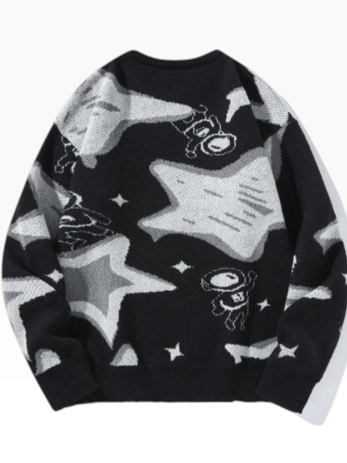Men’s Black & Grey Warm Graphic Knit Sweater - Edin London