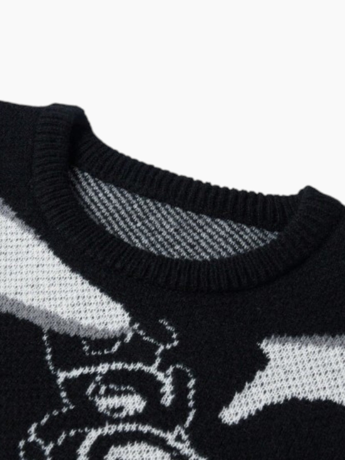 Men’s Black & Grey Warm Graphic Knit Sweater - Edin London
