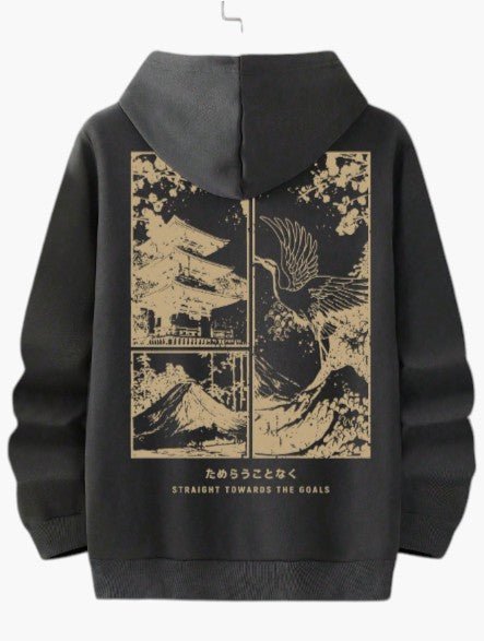Men’s Black Pullover Hoodie with Kangaroo Pocket Casual Regular Fit - Edin London