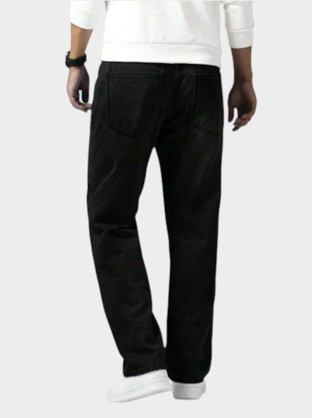 Men’s Black Straight Leg Denim Casual Jeans - Edin London