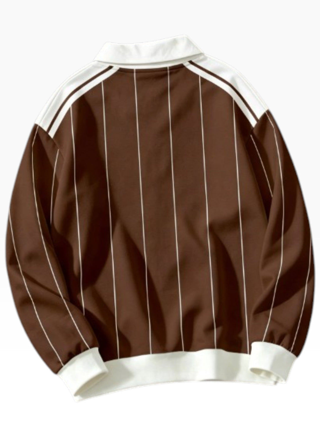 Men’s Brown Striped Rugby Polo Sweatshirt Boston Graphic - Edin London