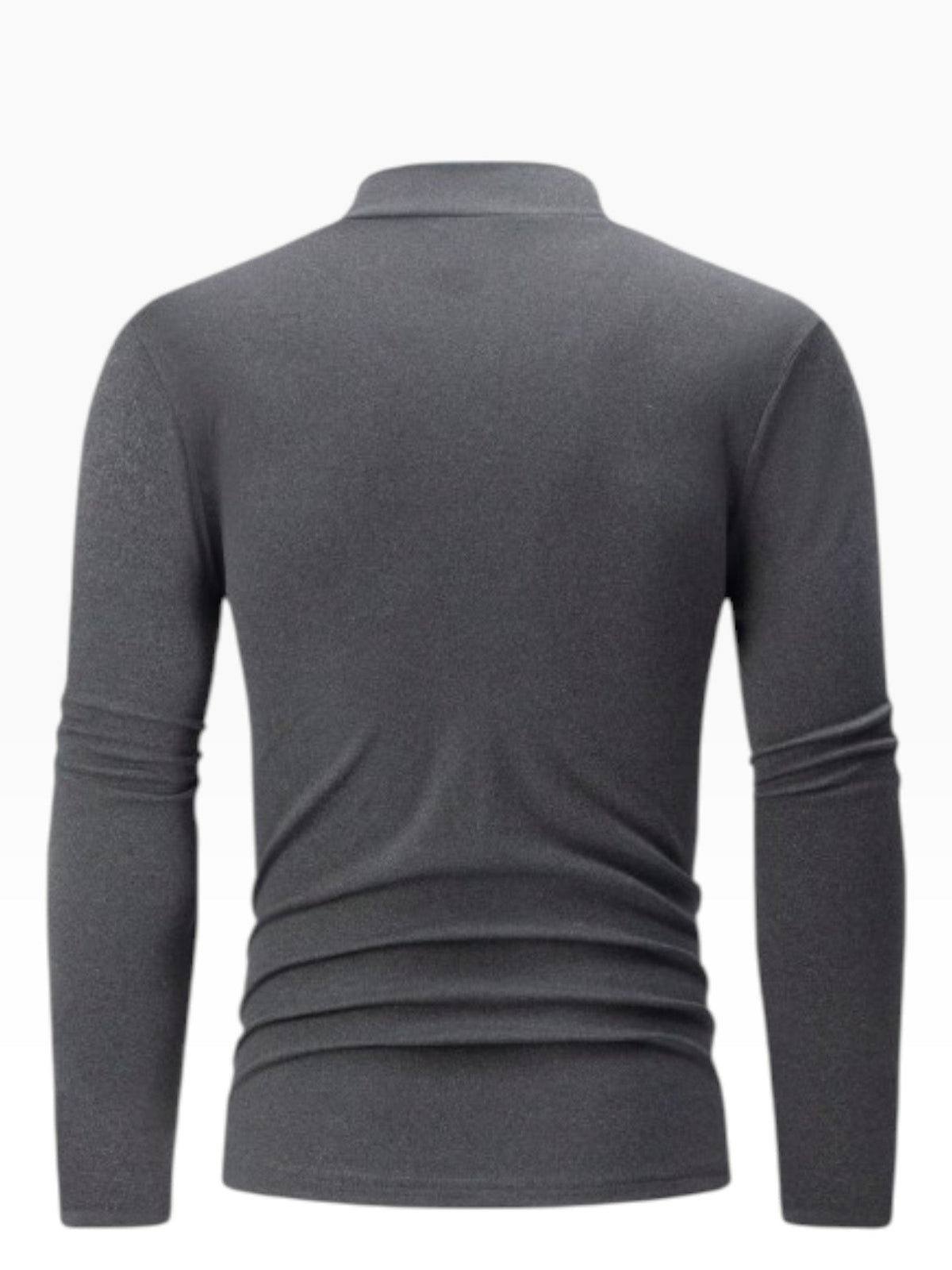 Men’s Gym Grey Turtleneck Long Sleeve Shirt with Eagle Detail - Edin London