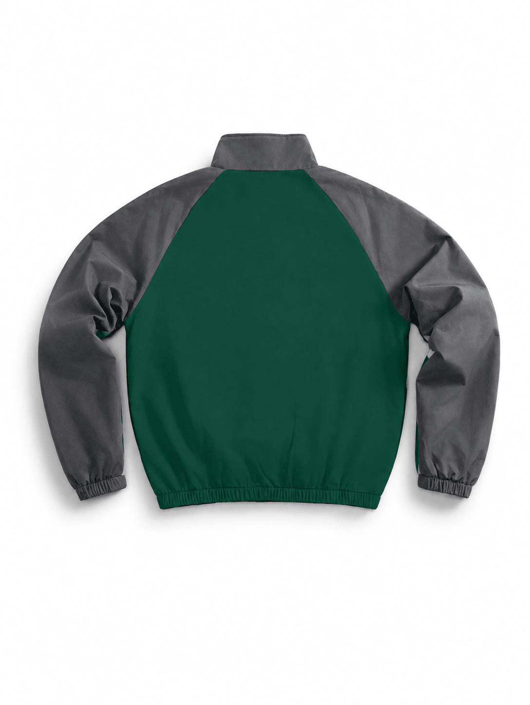Men's Loose Neck Funnel Green Grey Burgundy Zip Up Non Stretch Track Jacket - Edin London