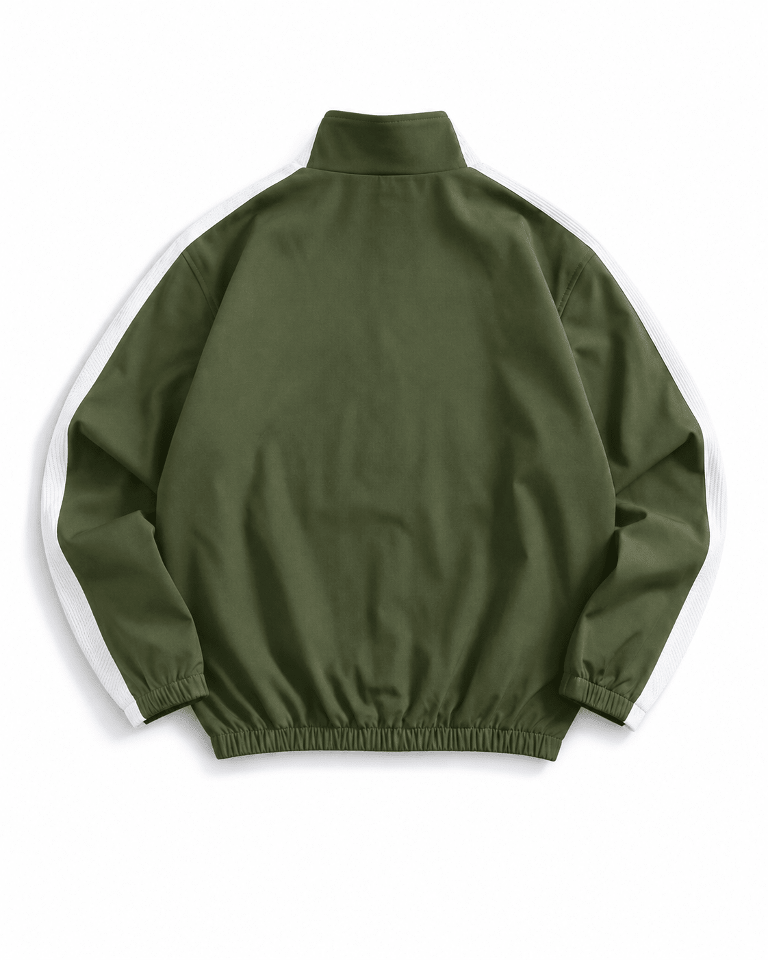 Men's Loose Zipper Blue Green White Track Biker Stand Collar Sports Casual Jacket - Edin London
