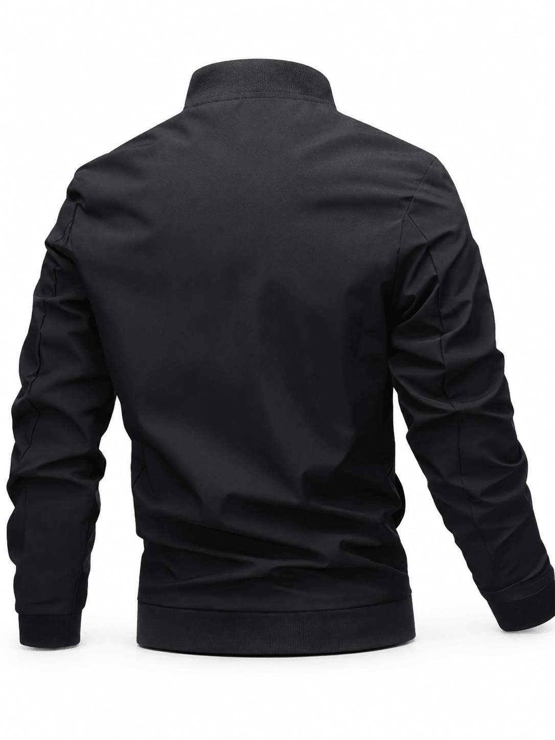 Men's Outdoor Black White Lightweight Bomber Jacket With Zip Front Casual & Everyday - Edin London