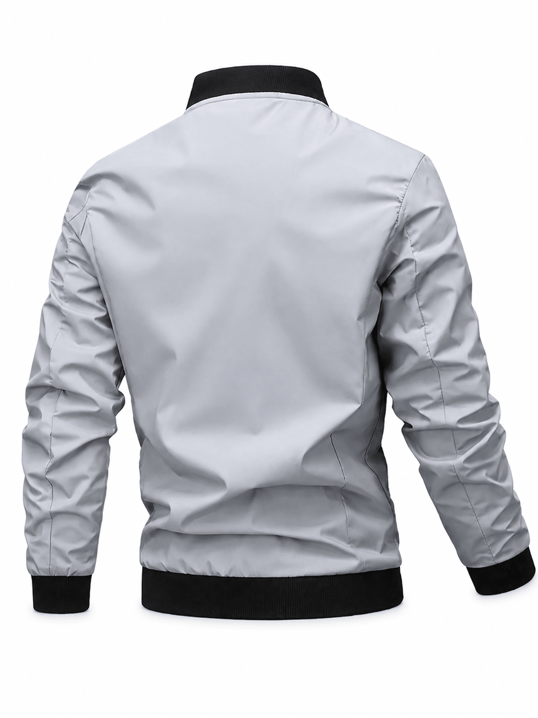 Men's Outdoor Black White Lightweight Bomber Jacket With Zip Front Casual & Everyday - Edin London