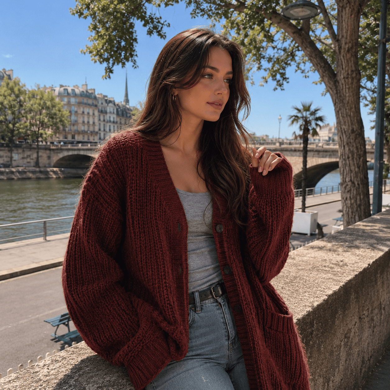 Mid-Length Lazy Style Cross-Border Casual Sweater for Women, Loose and Versatile Long-Sleeve Knit Cardigan - Edin London