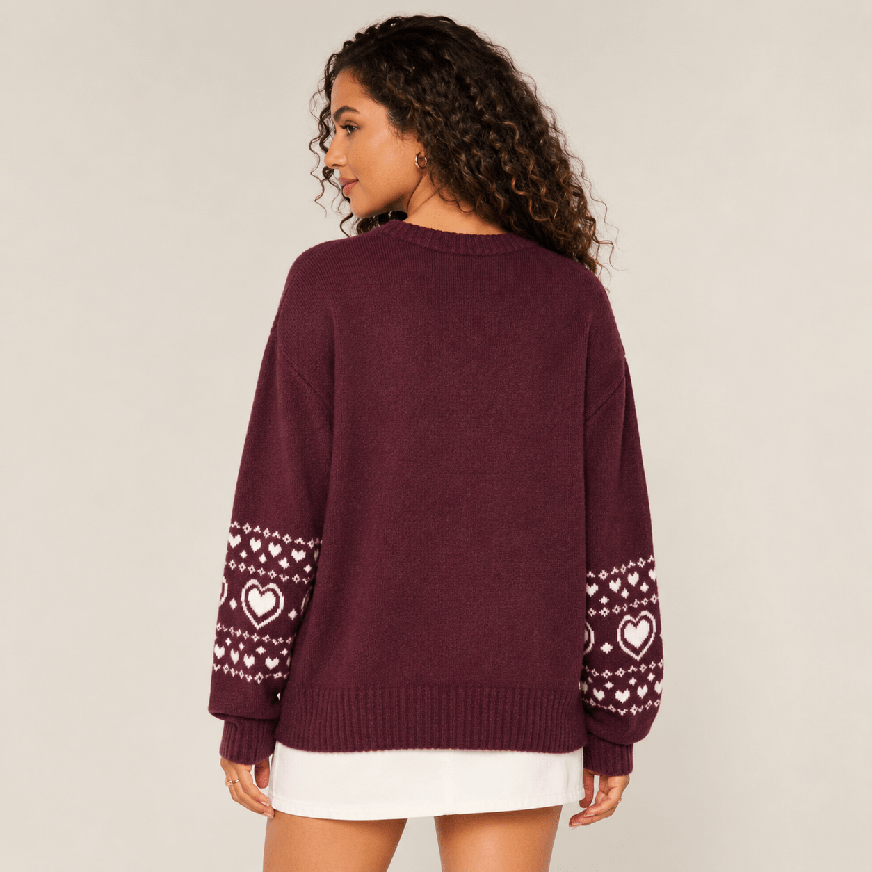 Relaxed Womens Casual Jacquard Pullover - Edin London